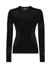 Dolce & Gabbana Sweater With Lace Inlay In Black