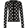 Dolce & Gabbana Polka Dot-pattern Button-up Cardigan In Black/white