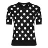 Dolce & Gabbana Polka Dot-pattern Intarsia-knit Top In Black/white