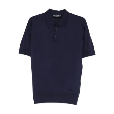 Dolce & Gabbana Short-sleeves Polo Shirt In Blue