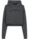 Dolce & Gabbana Cropped Hoodie In Grey