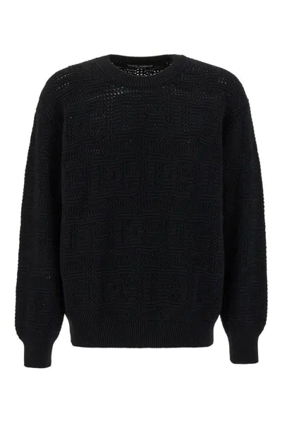 Dolce & Gabbana Oversize Textured Wool Crew-neck Sweater In N0000