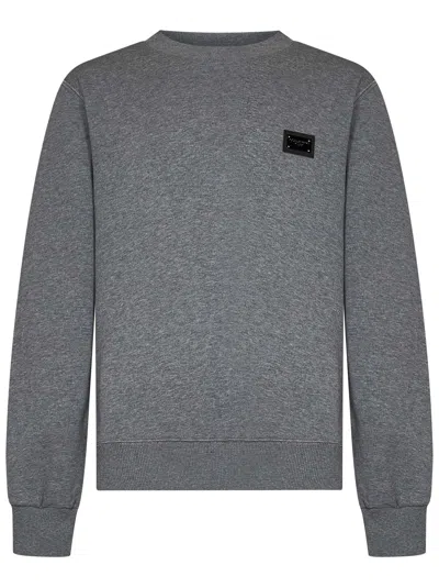 Dolce & Gabbana Grey Cotton Essentials Sweatshirt