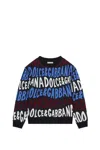 Dolce & Gabbana Logo-print Crew-neck Sweatshirt In Blue