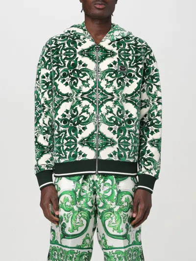 DOLCE & GABBANA SWEATSHIRT DOLCE & GABBANA MEN COLOR GREEN,F83441012