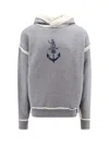 Dolce & Gabbana Logo-print Contrasting-trim Hoodie In Grey