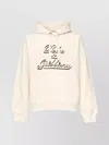Dolce & Gabbana Almond Beige Pullover Sweatshirt With Drawstring Hood In Neutral