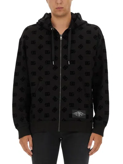 DOLCE & GABBANA SWEATSHIRT WITH ALLOVER LOGO