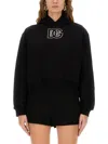 Dolce & Gabbana Women Sweatshirt With Dg Embroidery In Black