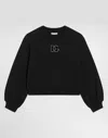Dolce & Gabbana Sweatshirt With Dg Rhinestone Patch In Multi