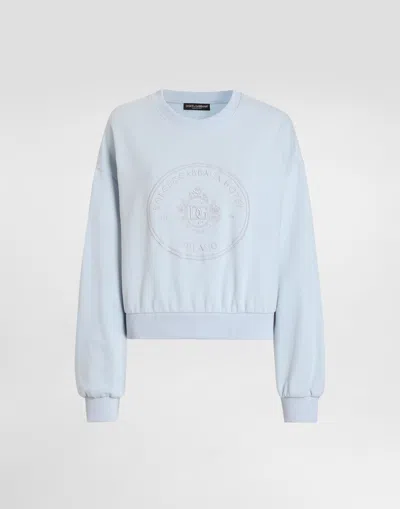 Dolce & Gabbana Sweatshirt With Double Embroidery In Multi