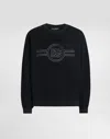 Dolce & Gabbana Sweatshirt With Embroidery In Blue