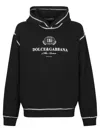 Dolce & Gabbana Hooded Sweatshirt With Contrasting Stitching And Logo Detail In Black