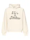 Dolce & Gabbana Almond Beige Pullover Sweatshirt With Drawstring Hood In White