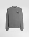 Dolce & Gabbana Sweatshirt With Heraldic Patch In Gray