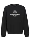 Dolce & Gabbana Logo-embellished Black Sweatshirt With Ribbed Detailing In Black
