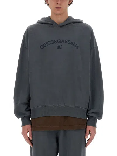 Dolce & Gabbana Sweatshirt With Logo In Gray
