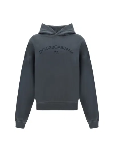 Dolce & Gabbana Cotton Oversize Hooded Sweater In Grigio