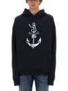 Dolce & Gabbana Printed Washed Cotton Jersey Hoodie In Black