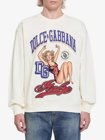 DOLCE & GABBANA SWEATSHIRT WITH PINUP PRINT