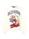 Dolce & Gabbana Graphic Print Crew Neck Sweatshirt With Ribbed Cuffs In Multi