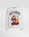 Dolce & Gabbana Graphic Print Crew Neck Sweatshirt With Ribbed Cuffs In Multi