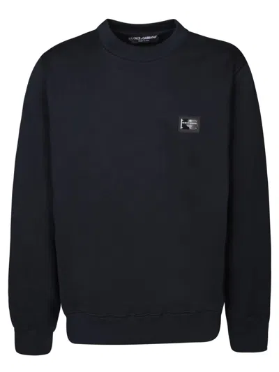 Dolce & Gabbana Cotton Crew-neck Sweatshirt In Blue