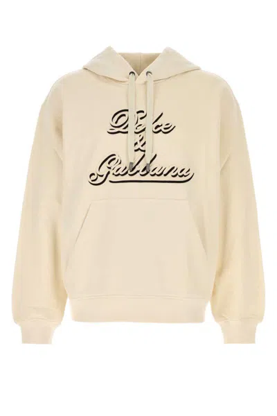 Dolce & Gabbana Cream Cotton Sweatshirt In Neutral
