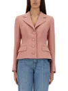 Dolce & Gabbana Tailored Single-breasted Jacket Flap Pockets In Pink