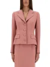 Dolce & Gabbana Single-breasted Pink Wool Jacket In Pink