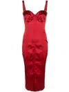 Dolce & Gabbana Sweetheart-neck Corset-style Midi Dress In Red
