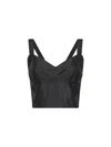 Dolce & Gabbana Women Black Charmeuse Corset Bustier Top In Black