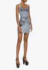 Dolce & Gabbana Sweetheart Neckline Denim Mini Dress In Denim