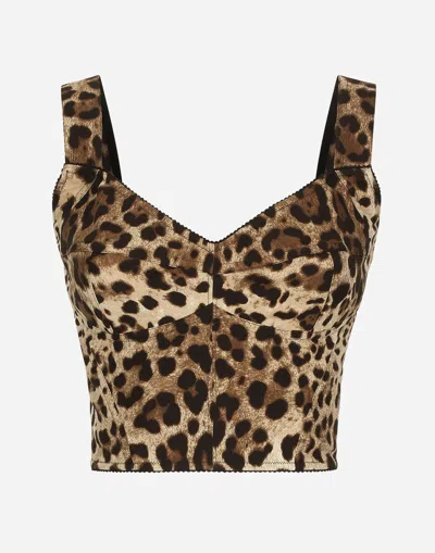 Dolce & Gabbana Sweetheart Neckline Mini Top With Shoulder Straps (size 38) In Brown