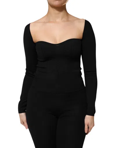 DOLCE & GABBANA DOLCE & GABBANA SWEETHEART-NECKLINE LONG SLEEVE BLOUSE