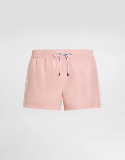 Dolce & Gabbana Swim Boxer Shorts With Logo In Pink