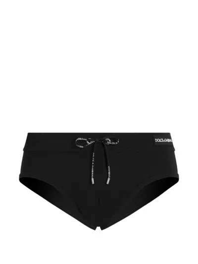 Dolce & Gabbana Swim Briefs With Logo In Black