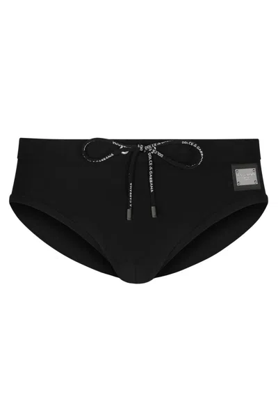 Dolce & Gabbana Black Stretch Nylon Swimming Brief