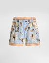 Dolce & Gabbana Dolce&gabbana Shell Print Swim Trunks In Blue