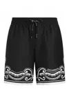 Dolce & Gabbana Bandanna Print Swim Trunks In Black