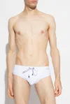 Dolce & Gabbana Logo-patch Swim Trunks In White