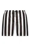 Dolce & Gabbana Striped Swim Shorts In Black/white