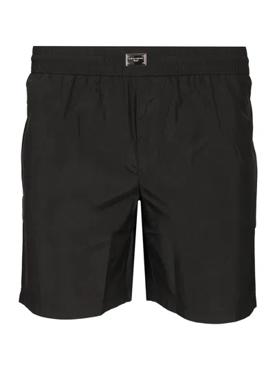 Dolce & Gabbana Swim Trunks In Lightweight Nylon Trousers Black