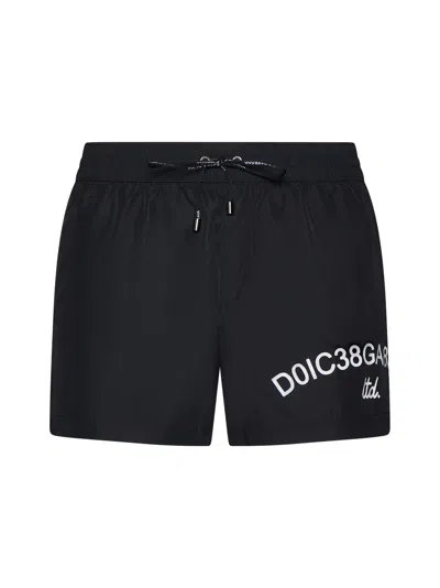 Dolce & Gabbana Swimming Trunks In Black