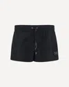Dolce & Gabbana Short Beach Boxer Shorts Made Of Lightweight Nylon With Metal Logo Plaque In Black