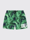 Dolce & Gabbana Leaf-print Swim Shorts In Black