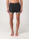 Dolce & Gabbana Black Swimsuit With Logo Plate On The Front In Tech Fabric Man In Black