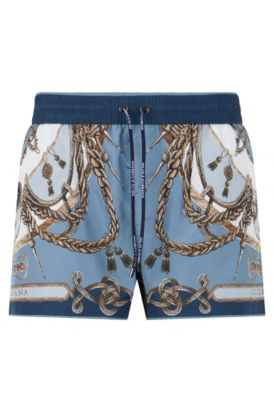 Dolce & Gabbana Swimsuit With Graphic Print In Brown