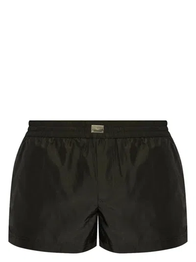 DOLCE & GABBANA DOLCE & GABBANA SWIMSUIT WITH LOGO PLAQUE