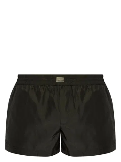 DOLCE & GABBANA DOLCE & GABBANA SWIMSUIT WITH LOGO PLAQUE